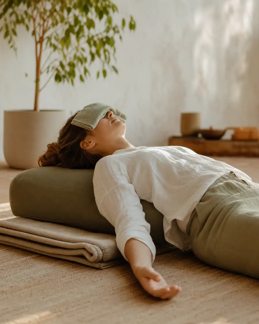 Sage &amp; Sand — Prática Restorative sobre bolster